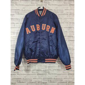 Tiger Pride Auburn Satin Snap Jacket Vintage Starter Style Men's XL